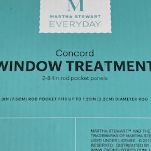 NEW‎ Martha Stewart Concord 84” Rod Pocket 2 Panels 84” NWT - Picture 7 of 8